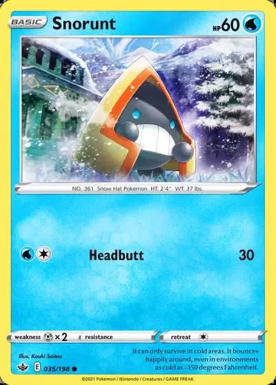 Snorunt 35/198 Chilling Reign Pokemon card