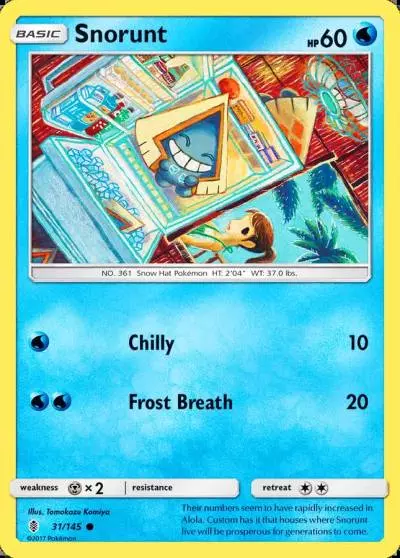 Snorunt 31/145 Guardians Rising Pokemon card