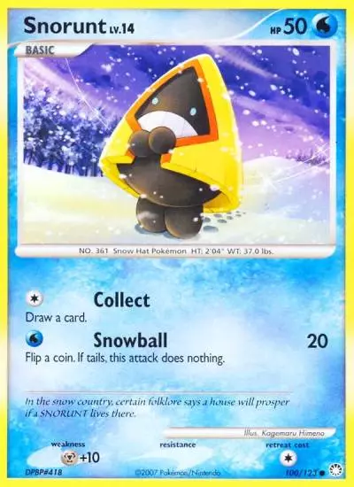 Snorunt 100/123 Mysterious Treasures Pokemon card