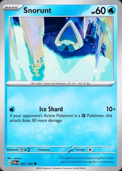 Snorunt 37/182 Paradox Rift Pokemon card
