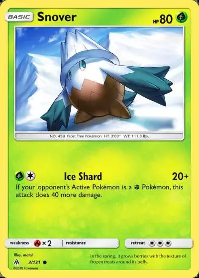 Snover 3/131 Forbidden Light Pokemon card