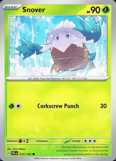 Snover 10/193 Paldea Evolved Pokemon card