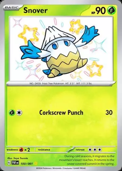 Snover 100/91 Paldean Fates Pokemon card