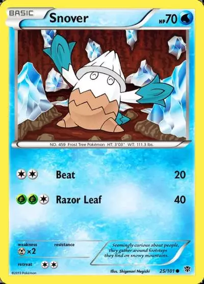 Snover 25/101 Plasma Blast Pokemon card