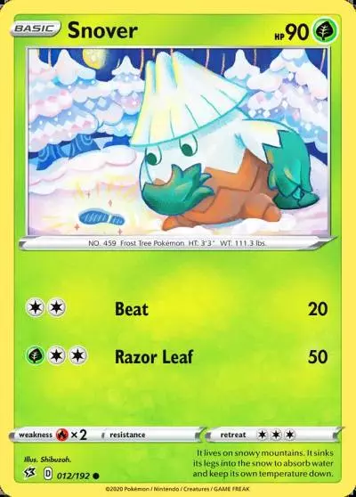 Snover 12/192 Rebel Clash Pokemon card