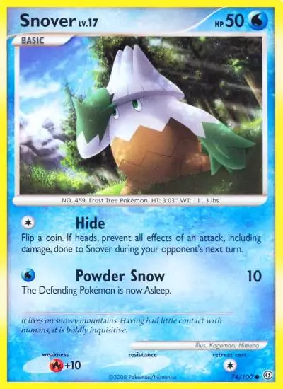 Snover 74/100 Stormfront Pokemon card
