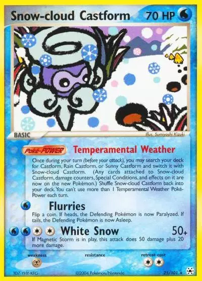 Snow-cloud Castform 25/101 Hidden Legends Pokemon card