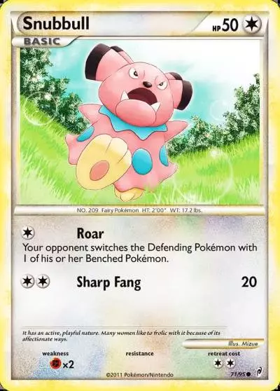 Snubbull 71/95 Call of Legends Pokemon card