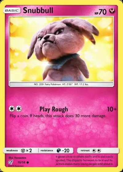 Snubbull 15/18 Detective Pikachu Pokemon card