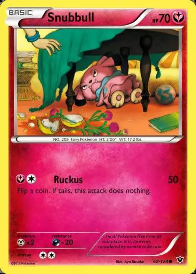 Snubbull 68/124 Fates Collide Pokemon card