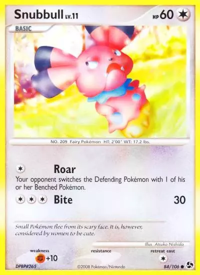 Snubbull 84/106 Great Encounters Pokemon card