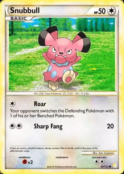 Snubbull 82/123 HeartGold & SoulSilver Pokemon card