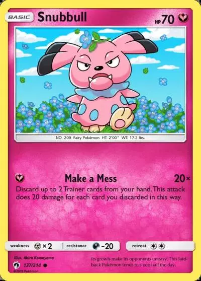 Snubbull 137/214 Lost Thunder Pokemon card