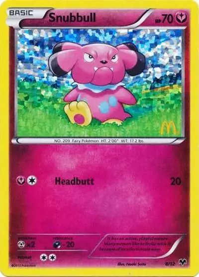 Snubbull 8/12 McDonald's Collection 2014 Pokemon card