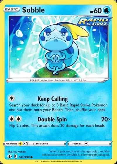 Sobble 41/198 Chilling Reign Pokemon card