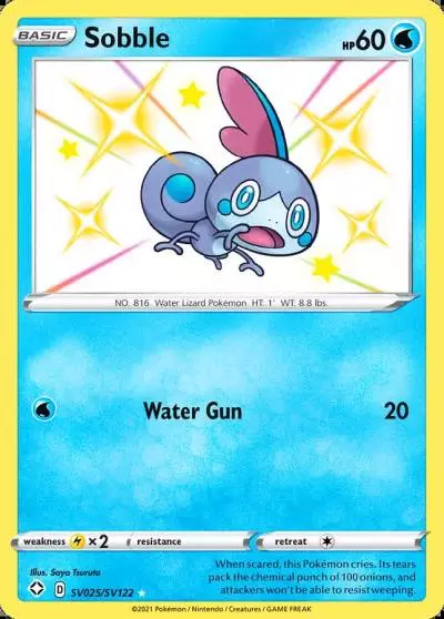 Sobble SV025/122 Shining Fates Shiny Vault Pokemon card