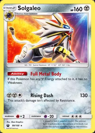 Solgaleo 99/168 Celestial Storm Pokemon card