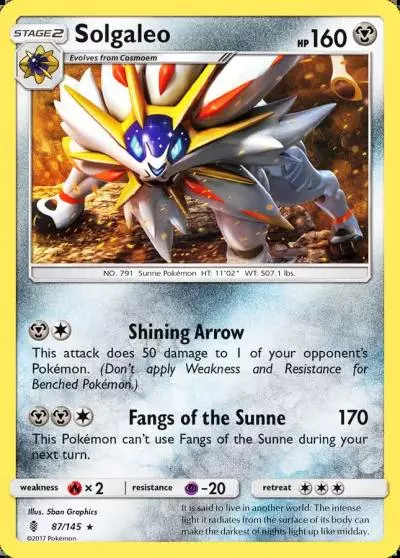 Solgaleo 87/145 Guardians Rising Pokemon card