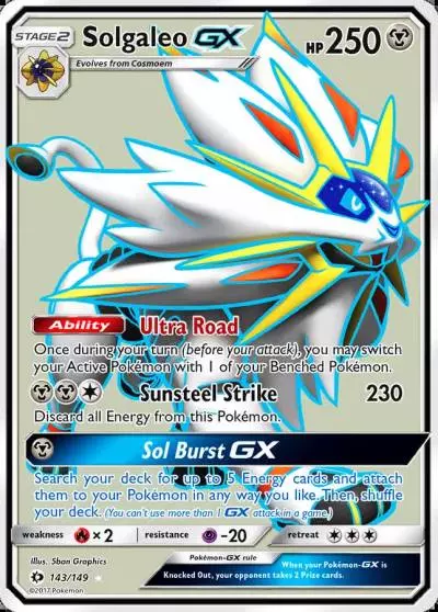 Solgaleo-GX 143/149 Sun & Moon Pokemon card