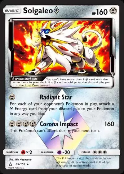 Solgaleo ◇ 89/156 Ultra Prism Pokemon card