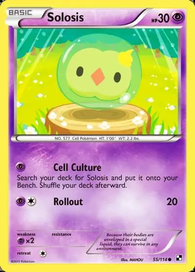 Solosis 55/114 Black & White Pokemon card