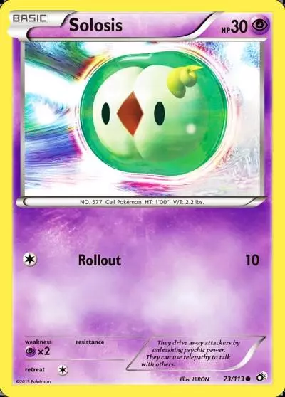 Solosis 73/113 Legendary Treasures Pokemon card