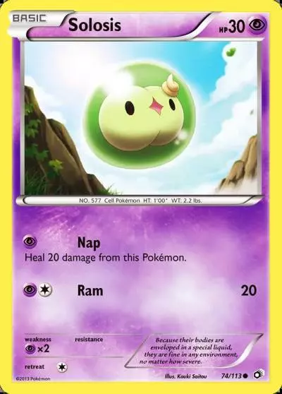 Solosis 74/113 Legendary Treasures Pokemon card