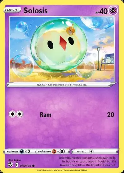 Solosis 76/195 Silver Tempest Pokemon card