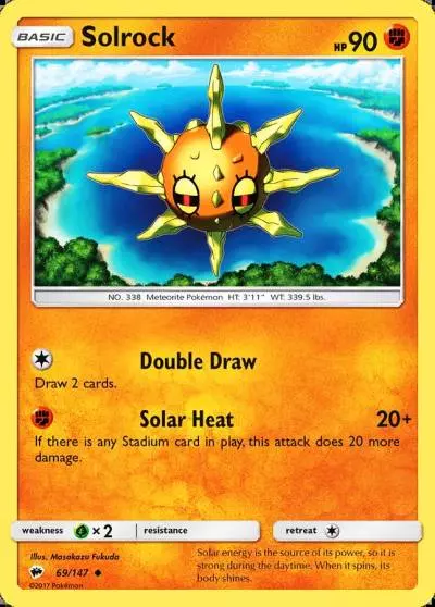 Solrock 69/147 Burning Shadows Pokemon card