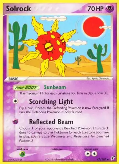 Solrock 47/107 Deoxys Pokemon card