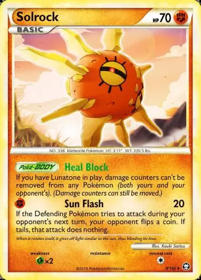 Solrock 9/102 HS—Triumphant Pokemon card