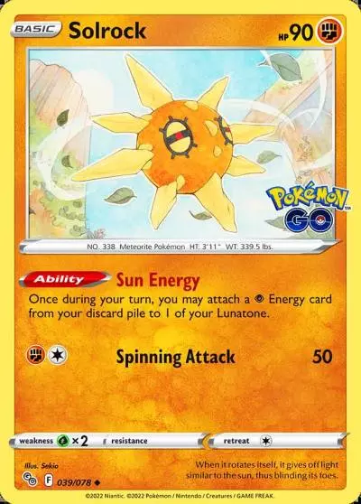 Solrock 39/78 Pokémon GO Pokemon card