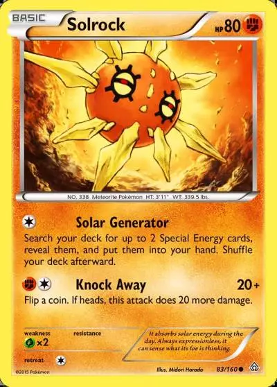 Solrock 83/160 Primal Clash Pokemon card