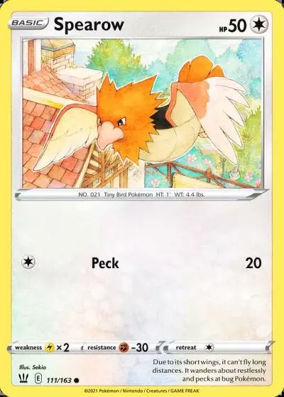 Spearow 111/163 Battle Styles Pokemon card