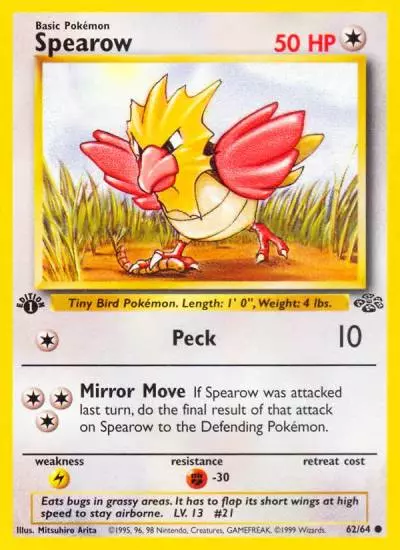 Spearow 62/64 Jungle Pokemon card