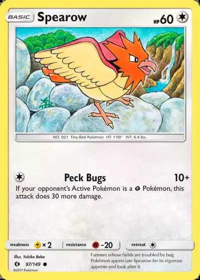 Spearow 97/149 Sun & Moon Pokemon card