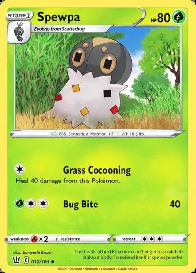 Spewpa 12/163 Battle Styles Pokemon card