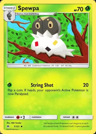 Spewpa 7/131 Forbidden Light Pokemon card