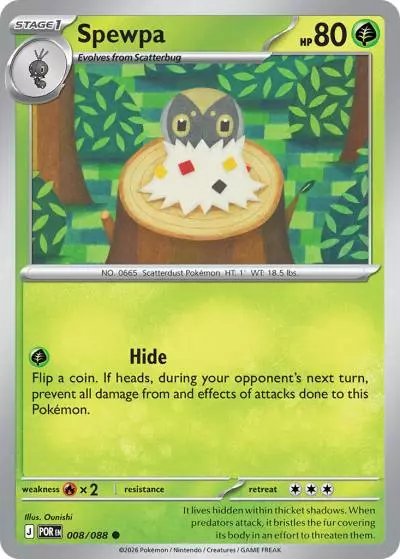 Spewpa 8/88 Perfect Order Pokemon card
