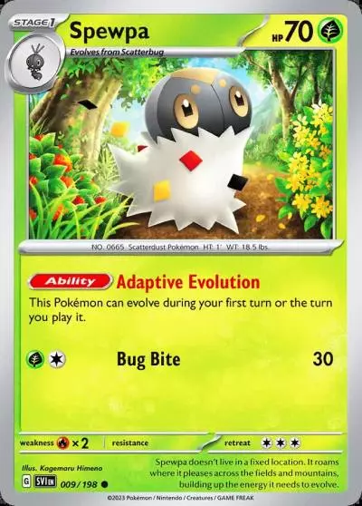 Spewpa 9/198 Scarlet & Violet Pokemon card