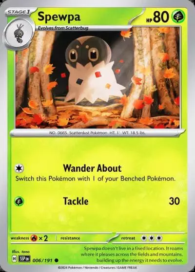 Spewpa 6/191 Surging Sparks Pokemon card