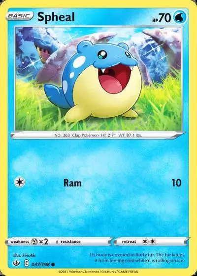 Spheal 37/198 Chilling Reign Pokemon card