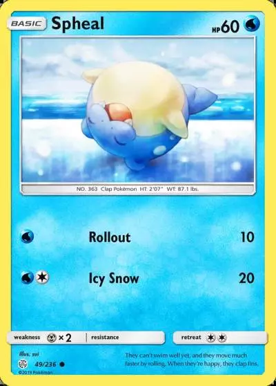 Spheal 49/236 Cosmic Eclipse Pokemon card