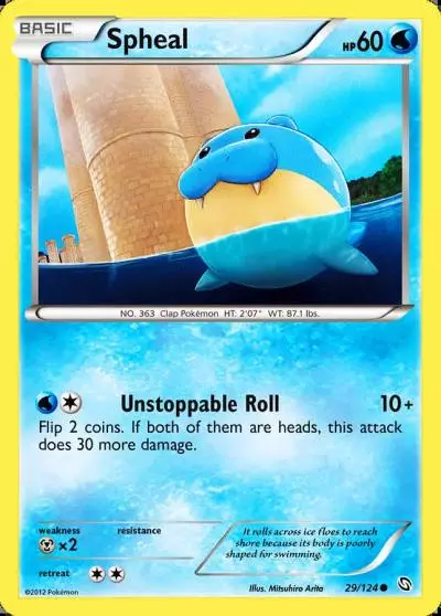 Spheal 29/124 Dragons Exalted Pokemon card
