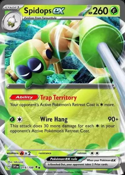 Spidops ex 19/198 Scarlet & Violet Pokemon card