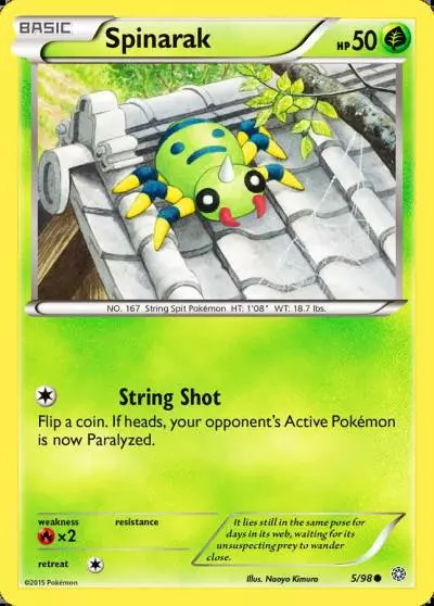Spinarak 5/98 Ancient Origins Pokemon card