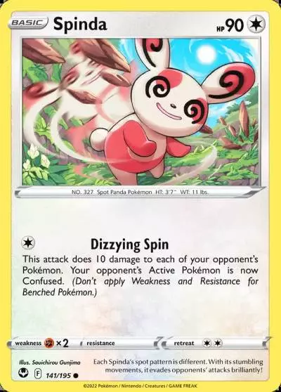 Spinda 141/195 Silver Tempest Pokemon card