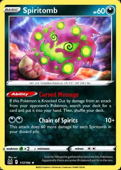 Spiritomb 117/196 Lost Origin Pokemon card