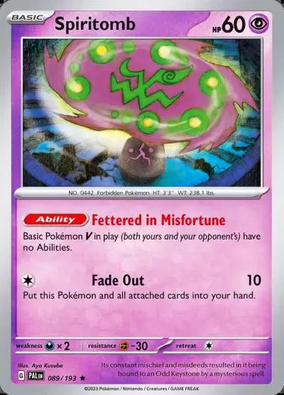 Spiritomb 89/193 Paldea Evolved Pokemon card