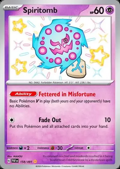 Spiritomb 158/91 Paldean Fates Pokemon card